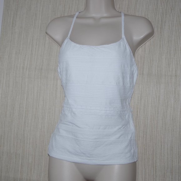 L'Etoile Sport White Simple V-Back Tank Size:M - Picture 3 of 5